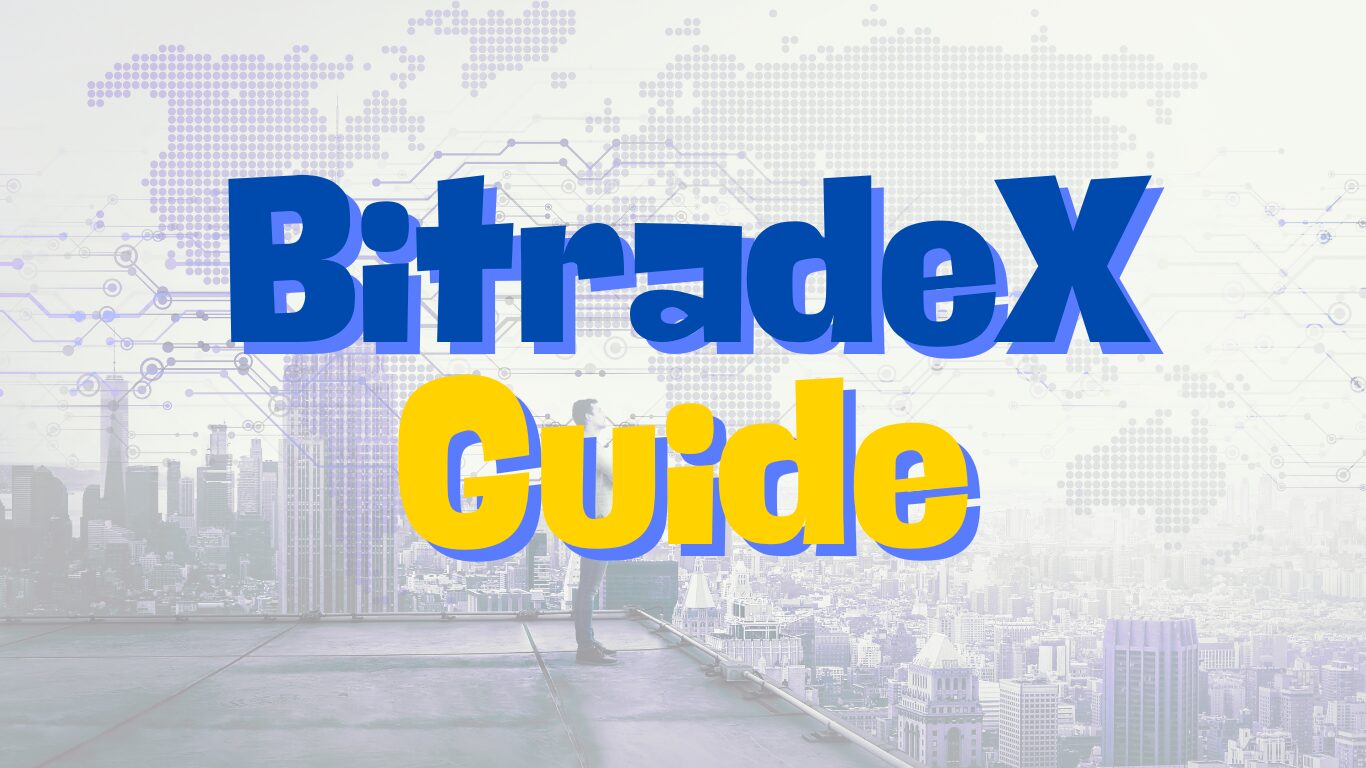 BitradeX Guideのロゴ。暗号資産取引・AI Bot・出金ガイドを提供するサイトのメインビジュアル。