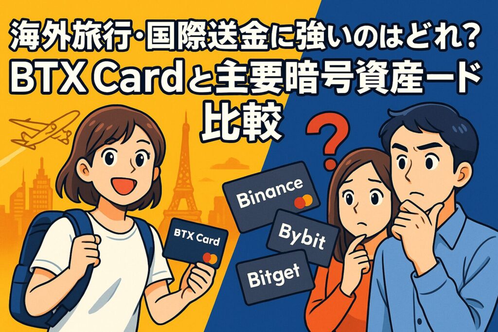 海外旅行や国際送金に強いBTX Cardと他の暗号資産カードを比較(2025年版)